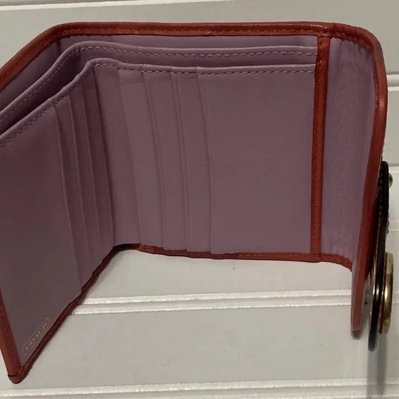 Coach Legacy KissLock Pink Leather Vintage Y2K Small Wallet